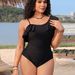 Shencai New Sexy One-Shoulder Lace Ruched One-Piece Swimsuit P2409_ecoleips.com