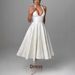 Women's Clothing Elegant Sleeveless V Neck Halter Jacquard Dress High Waist Cinching Backless Design Style Spring/Summer Evening Gown_ecoleips.com