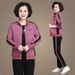 Women's Plus Size Sports Suit Casual Spring Autumn Outfit Middle Aged Elderly Stand Collar Sweatshirt Two Piece Set_ecoleips.com