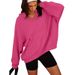 Oversized Hooded Sweatshirt For Women - Long Sleeve V-Neck Pocket Pullover - Streetwear Casual Loungewear_ecoleips.com