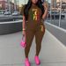 Women's Clothing Plus Size Color Block Striped T-Shirt And Wide Leg Pants Fashion Set European American Style Short Sleeve Burgundy_ecoleips.com