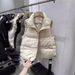 Women's Clothing Autumn Hot Style Stand Collar Down Cotton Vest Small Size Versatile Fashion Cotton Vest Waistcoat Jacket Trendy_ecoleips.com