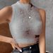 Fuzzy Vest Sleeveless Top Women's Spring Fall Layering Piece Faux Mink Fur Halter Neck Slim Fit Pure Y2K Streetwear Casual Tops_ecoleips.com