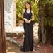 Women's Clothing Fashion Elegant V Neck Halter Neck Backless Sleeveless Solid Color Hip Wrapped Slim Banquet Evening Dress_ecoleips.com