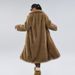 K Women's Long Faux Fur Coat With A Suit Collar; Artificial Fur Coat;_ecoleips.com