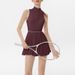 2026 New Stand-up Collar Half-zipper One-piece Tennis Skirt For Women With Chest Pad Anti-light Hollowed-out Backless Pleated Sports Skirt_ecoleips.com