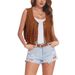 Aria Basics European And American Cross-Border Women's Short Tassel Vest Spring New Casual Comfortable Retro Design Button_ecoleips.com
