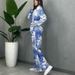 Women's Clothing Digital Printing Suits Long Sleeves Loose Lace Up Spring And Summer Fashion Casual Two Piece Suits_ecoleips.com