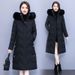 Women's Plus Size Long Puffer Coat Wth Detachable Faux Fur Hood, Winter Warm Thickened Down Alternative Jacket, Oversized Casual Outerwear For Women_ecoleips.com
