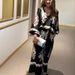 Women's Clothing Irregular Printed Long Sleeved Tops And Trousers Two Piece Set_ecoleips.com