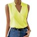 Women's Clothing Chiffon Shirt Women's V Neck Sleeveless Chiffon Shirt Women_ecoleips.com