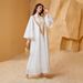 Modest Abaya Dress Women's Muslim Evening Dress Arab Dubai Robe With Mesh Embroidery And Sequins Middle East Style_ecoleips.com