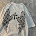 Casual Womens T-Shirts Cross Body And Flying Wings Funny Prints Short Sleeve O-Neck Soft Fashion Female Clothes_ecoleips.com