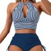 Women's Clothing Two Piece Swimsuit Provides Comfort And Style For Various Aquatic Activities Tight Fitting Striped Sexy Bikini_ecoleips.com