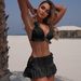 Modern Solid Color Bikini Set 3-Piece Swimsuit For Women Sexy Triangle Top & High-Waisted Bottom Swimwear_ecoleips.com