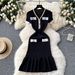 YuooMuoo Brand Fashion Knitted Mermaid Dress 2026 New Elegant V-neck Buttons Ribbed Sweater Dress Lady Bodycon Party Vestidos_ecoleips.com
