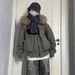 girl Girl Zuoshandiao Winter Cotton Jacket Women 2025 New Style With Fleece Lining And Thickened Fur Collar, Short Parka For_ecoleips.com