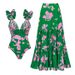 Women's Printed Swim Dress With Detachable Skirt - Vacation Cover-Up Swimsuit_ecoleips.com