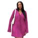 Women's Clothing Plus Size Dress Temperament Slim Lace Skirt Flared Long Sleeved Solid Color Dress_ecoleips.com