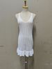 Women's Clothing Summer Pure Cotton Sexy Suspender Ruffle Dress Women Beach Vacation Hollow Knitted Short Dress_ecoleips.com