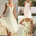 Women's Clothing Women's Dress Suspenders Light Yellow Floral Comfortable Fashion Casual Long Skirt_ecoleips.com