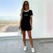 Cross-border American Street Style New York Letter Short-sleeve Women's T-shirt Slim-fit Casual Dress 012 Print_ecoleips.com
