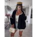 Autumn And Winter Ins Style Coarse Needle Imitation Tweed Knit Sweater Jacket Solid Color Loose Cardigan_ecoleips.com
