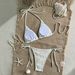 Women's Gold Foil Bikini Set – Sexy Halter Neck Swimwear With Padded Cups, Stretchy & Stylish_ecoleips.com