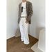Yi En Ou Inbyin Minimalist Ecstasy Collarless Blazer Women High-end Sense Curved Loose Casual Suit_ecoleips.com