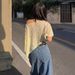 Women's French Style Irregular Shawl Knit Top Loose See through Base Layer Spring Fashion 2026 New Arrival_ecoleips.com