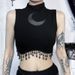 Unique Moon Chain High Neck Sleeveless Top for Women European And American Style Hot Girl Vest New 2025 Trend XS24061_ecoleips.com
