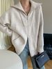 Women's Clothing Oversized Zip-Up Knit Cardigan With Shawl Collar - Cozy & Stylish Pullover For Women (Gray, Beige, Navy, Camel)_ecoleips.com