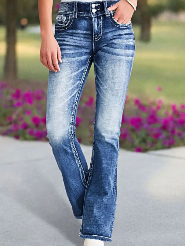 Women's Clothing Women's Embroidery Slim Fit Fashionable Personality Low Waist High Elastic Jeans Ins Trend Slim_ecoleips.com