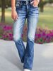 Women's Clothing Women's Embroidery Slim Fit Fashionable Personality Low Waist High Elastic Jeans Ins Trend Slim_ecoleips.com