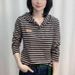 Fashionable Striped Hooded Long-Sleeve T-Shirt, Versatile For Spring And Autumn, Plus-Size Women's Clothing, Slimming, A_ecoleips.com