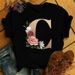 Cross-border Foreign Trade Floral Loose Casual Plus-size Women's Short-sleeve Top T-shirt_ecoleips.com