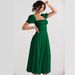 2025 New Fashion Puff Sleeve Floral Lace-up Slit Long European And American Style Women's Summer Dress_ecoleips.com