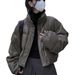 Women's PU Leather Puffer Jacket Winter Cozy Oversized Short Down Coat Fashionable Streetwear_ecoleips.com