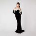 Amazon Off-The-Shoulder Maxi Dress Women's Hepburn Style Fishtail Skirt with Bow And Flowers Lightweight Spring/Summer Dress_ecoleips.com