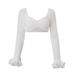 Women's Ruffled Skirt Set With Push Up Bralette Long Sleeved Top Sexy Temperament_ecoleips.com