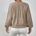 Women's Clothing Vintage Cable Knit Sweater Women's Casual Boho Chic Pullover Top With Diamond Pattern_ecoleips.com