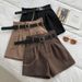 Women's Clothing Slim High Waist A Line Wide Leg Pants Versatile Casual Pants_ecoleips.com