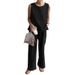 Women's Summer Casual Two-Piece Set Sleeveless Wide Leg Pants Style Loose Fit Solid Color Trendy_ecoleips.com