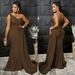 Elegant One-Shoulder Party Dress For Women - Stretchy Bodycon Long Dress With Ruffle Detail In Solid Colors_ecoleips.com