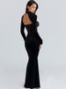 JULISSA MO Patchwork Sexy Strapless Hollow Out Lace Women Maxi Dress Long Sleeve Backless Dress Winter Slim Elegant 2 Piece Sets_ecoleips.com