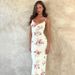 European And American New V-Neck Sexy Backless Vacation Style Elegant Slim Fit Printed Design Strap Dress Women's_ecoleips.com