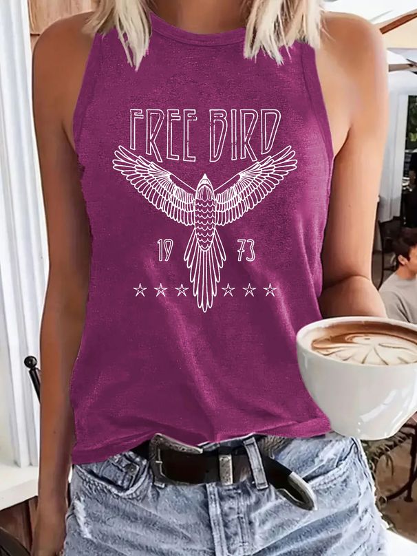 and . Bestseller Eagle Print Round Neck Top T-Shirt Spring Summer Casual Sleeveless Foreign Trade Vest_ecoleips.com