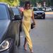 New Fashion Elegant Bodycon Dress Cinched Waist Pleated With Detachable Flowy Ribbon Side Slit Evening Casual Dress_ecoleips.com