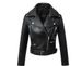 Women's Clothing High Waist Leather Jacket Handsome High-Waist Biker Jacket Slim Fit Short Leather Coat With Lapel & Epaulettes Gothic Streetwear_ecoleips.com