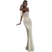 Women's Clothing Retro Lace Tube Top Solid Color Slim Hip Skirt Suit Female_ecoleips.com